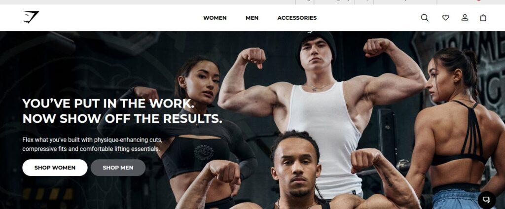 gymshark shopify store