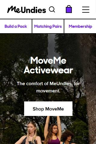 meundies mobile website shopify